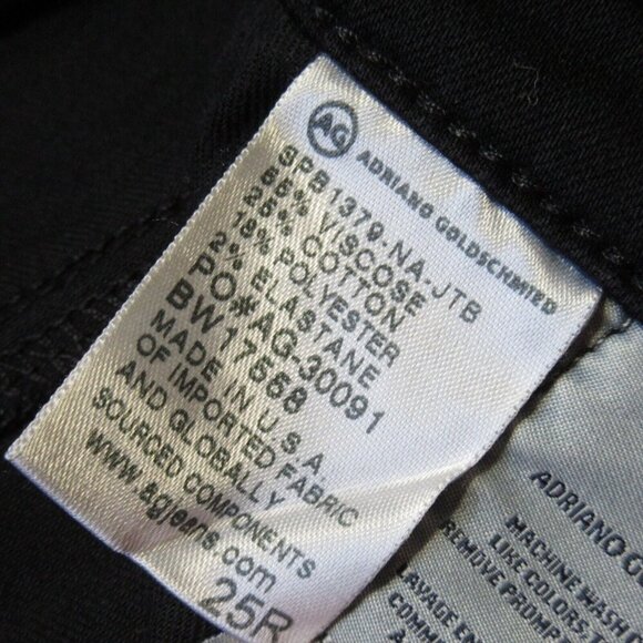NWT Adriano Goldschmied AG Farrah Skinny in Jet Black Stretch Jeans 25 - Picture 4 of 6